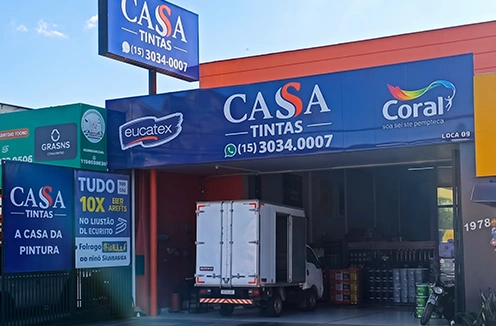Fachada da loja Cassa Tintas